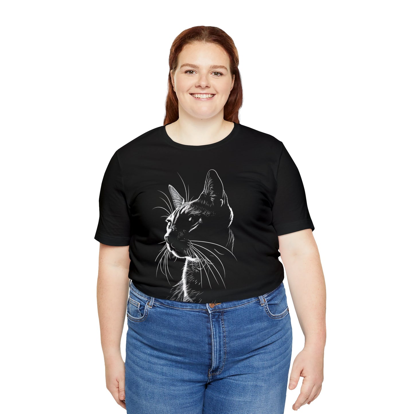Cat Silhouette #5 - Unisex Jersey Short Sleeve Tee