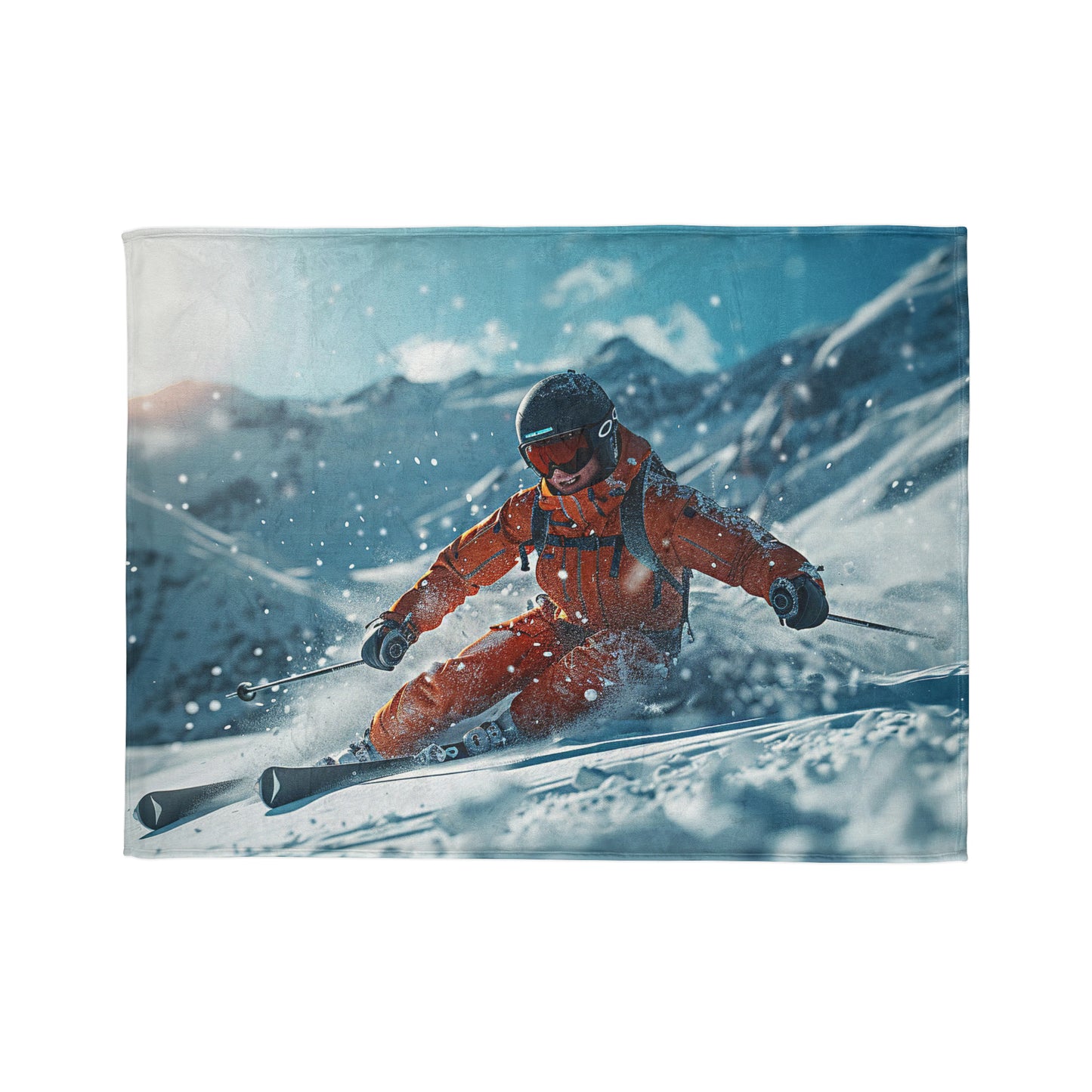 Downhill Skier #2 - Soft Polyester Blanket