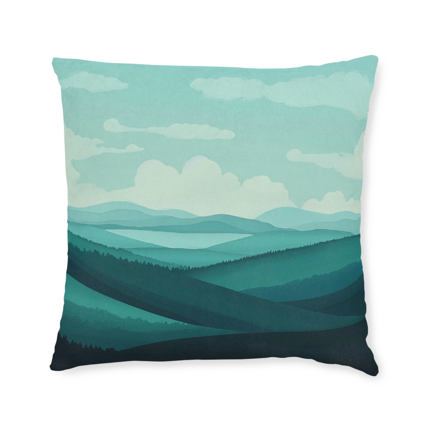 Blue Day - Square Pillow - UK