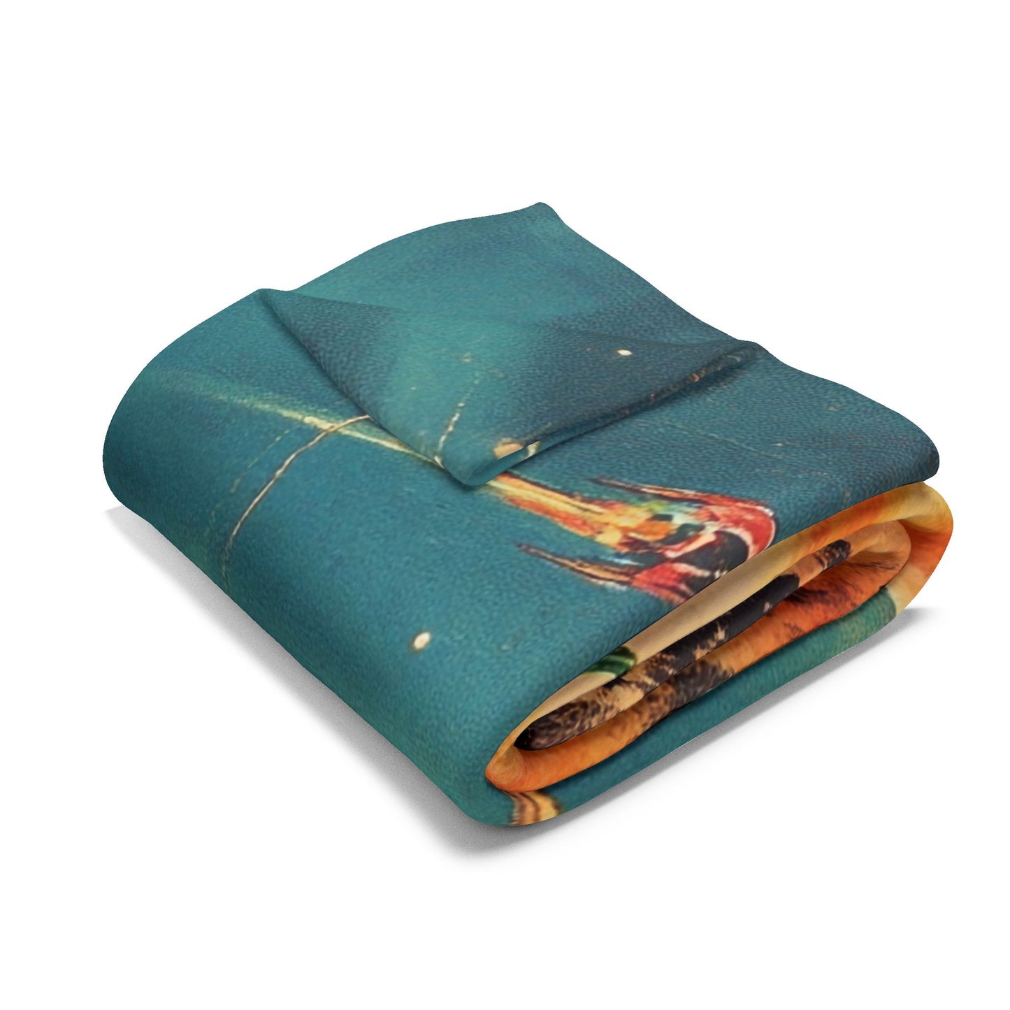 Retro Space Adventure Fleece Blanket 6 - Cosy Gift for Sci-Fi Lovers UK