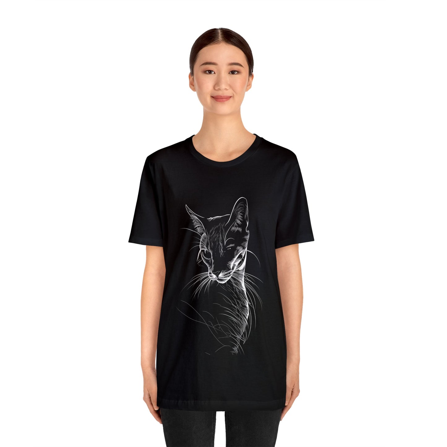Cat Silhouette #3 - Unisex Jersey Short Sleeve Tee