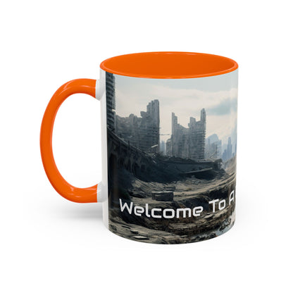 Futuristic Landscape Accent Coffee Mug - Perfect for Sci-Fi Lovers - UK
