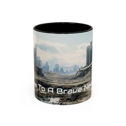 Futuristic Landscape Accent Coffee Mug - Perfect for Sci-Fi Lovers - UK