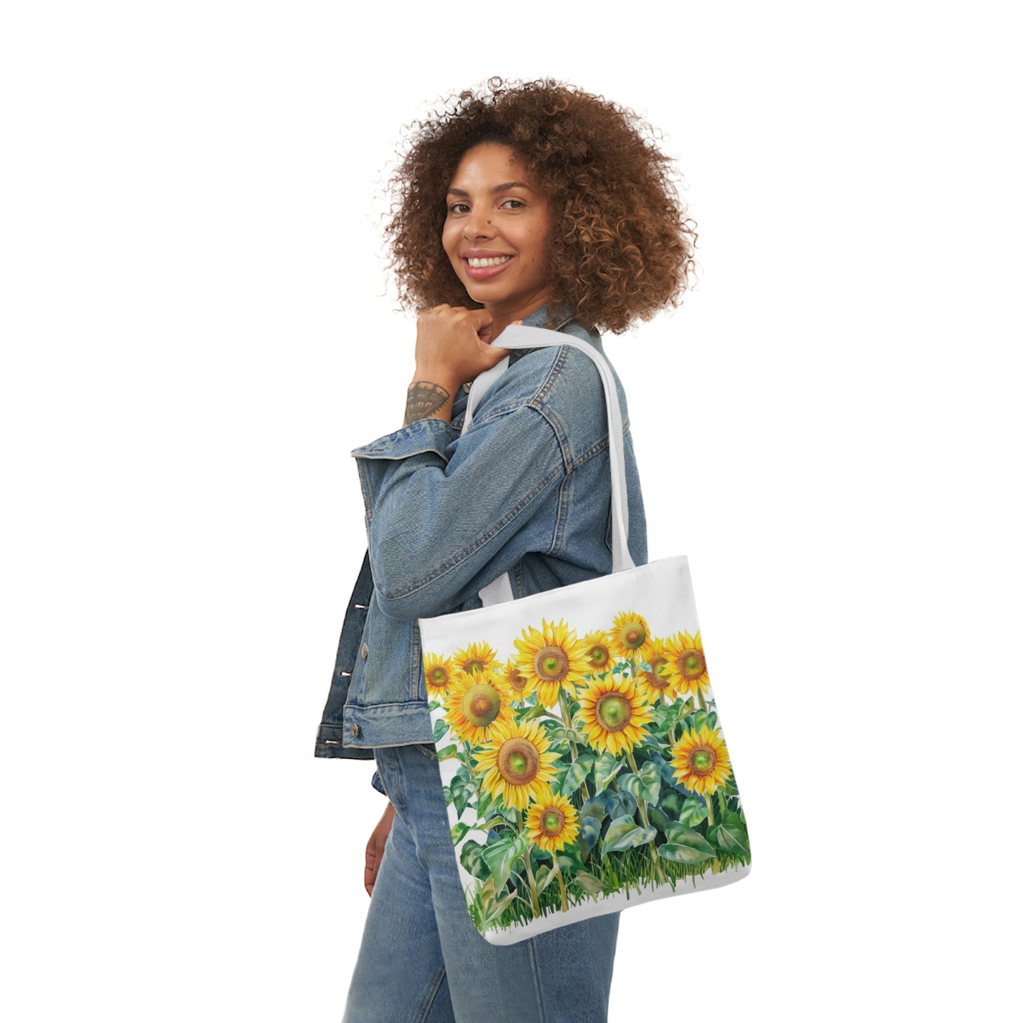 Sunflower Design - Polyester Canvas Tote Bag (AOP)