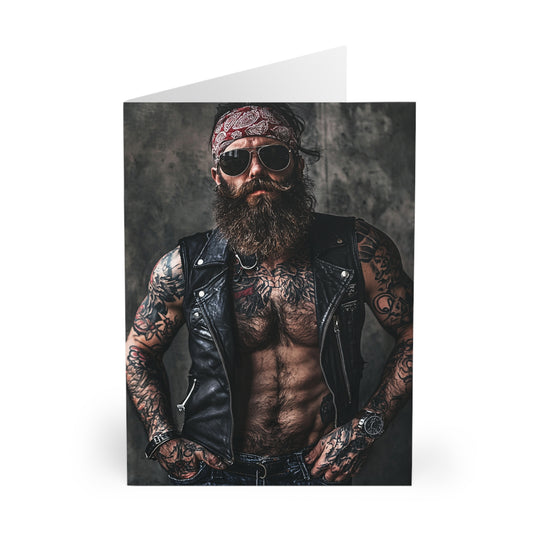 Dirty Biker Dude - Blank Card (5 Pack) UK