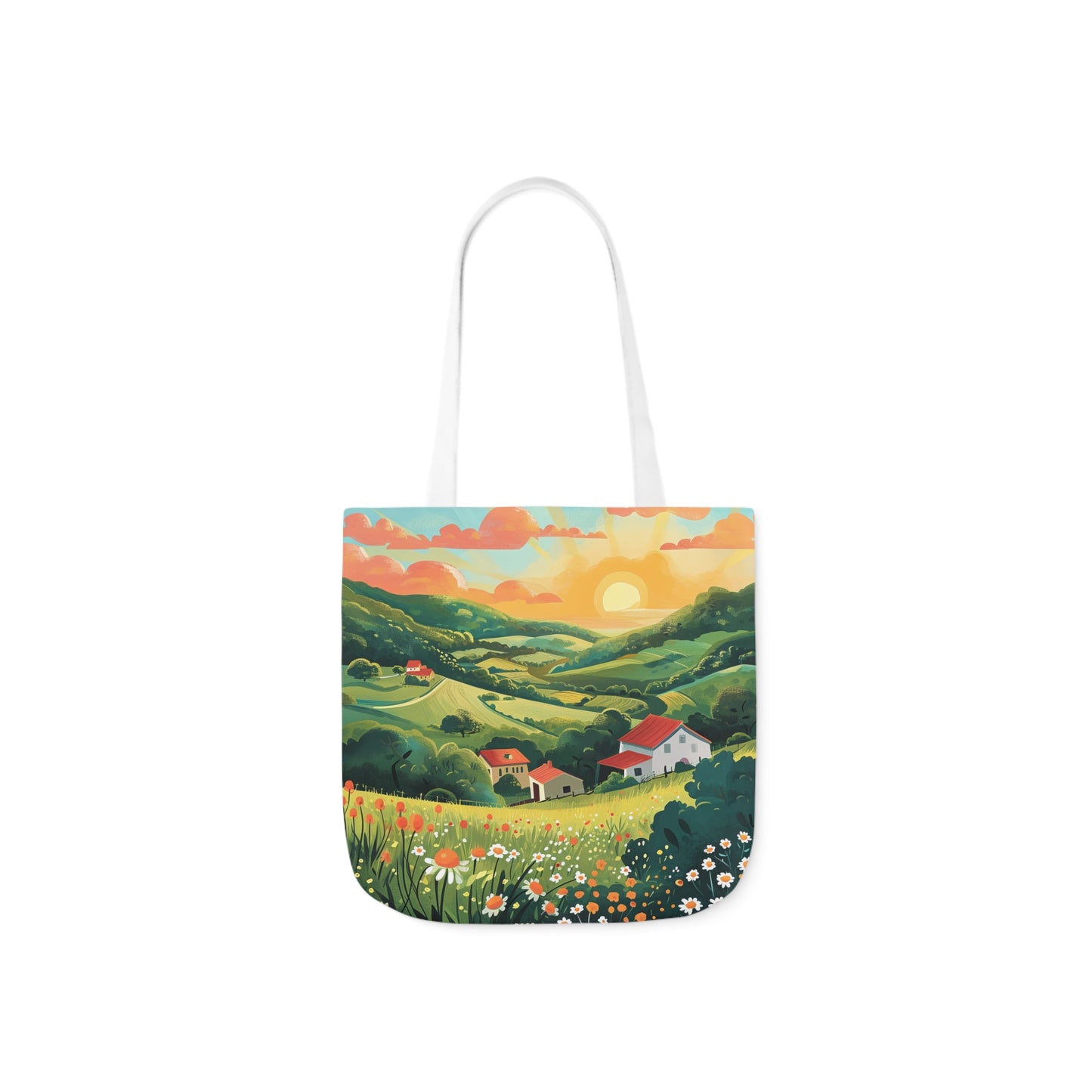 Sunrise In The Countryside #1 - Polyester Canvas Tote Bag (AOP)