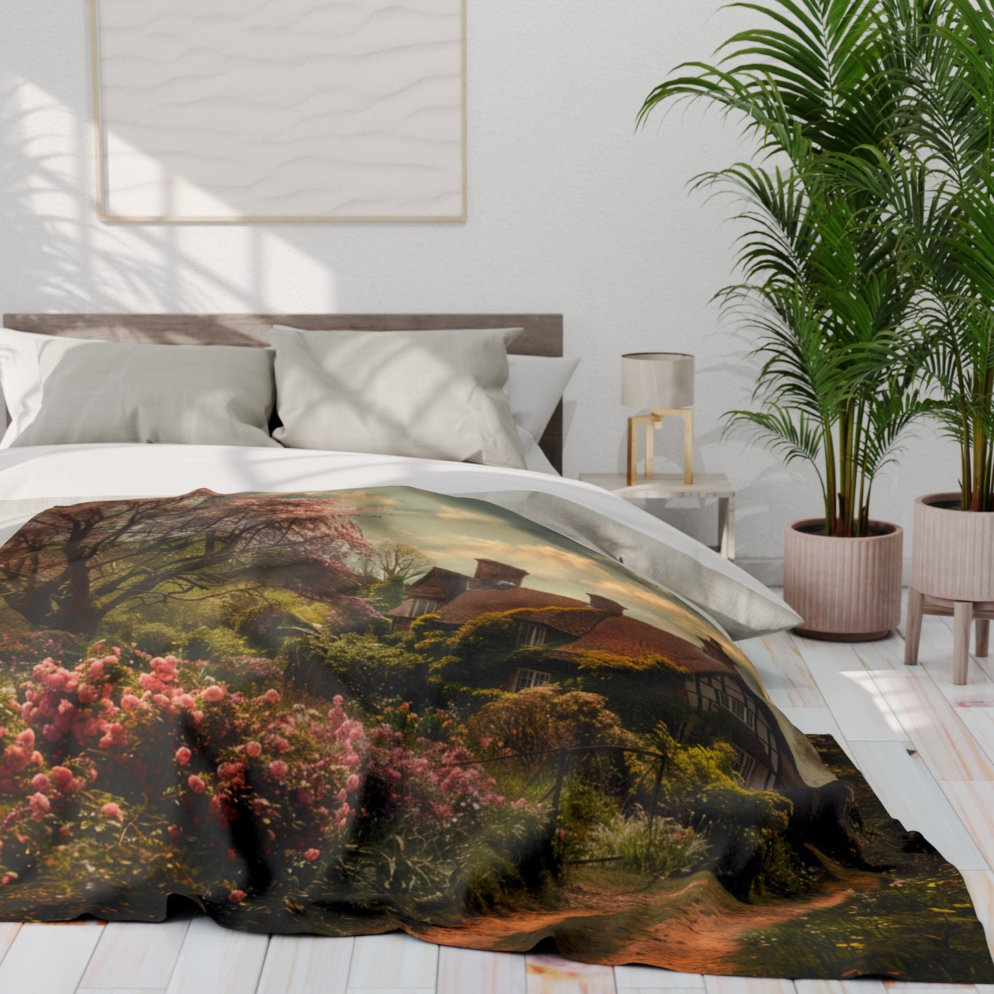 English Springtime 2 Arctic Fleece Blanket - UK, USA