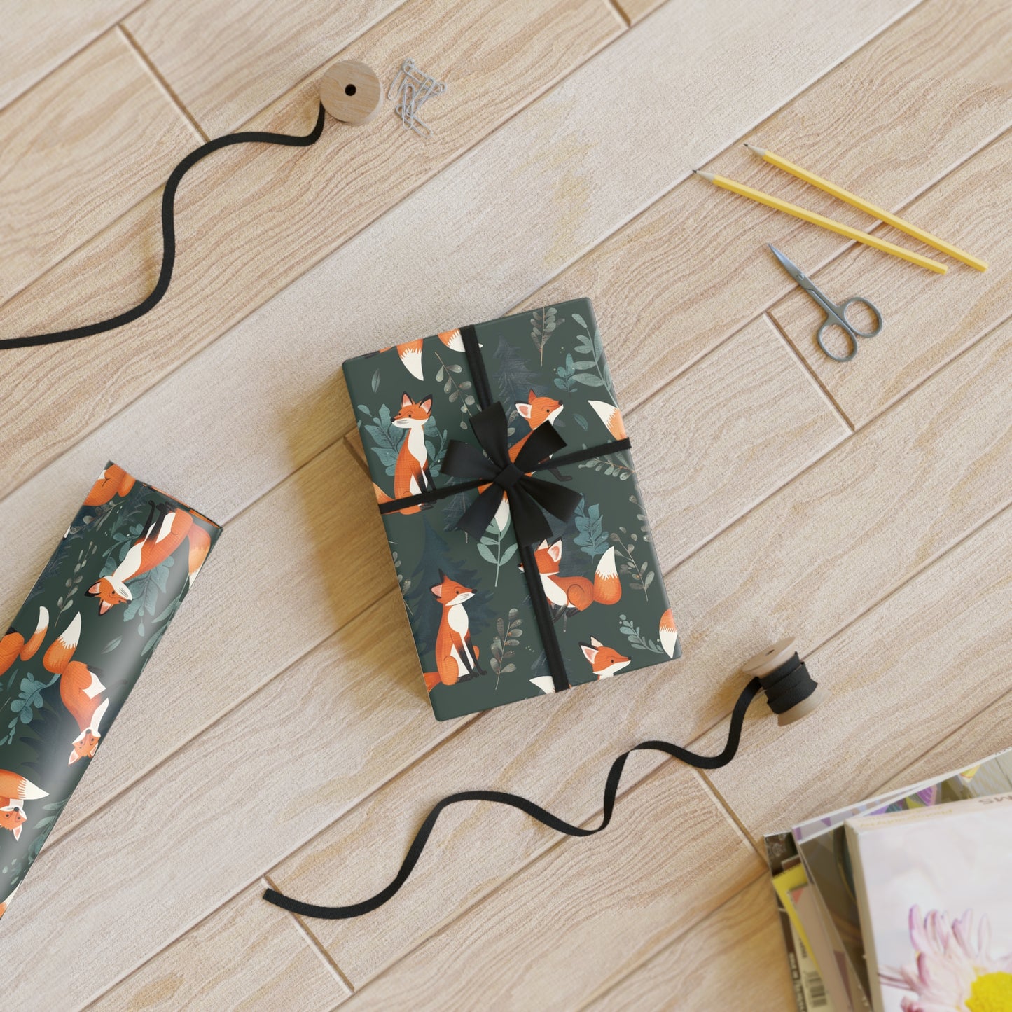 Fox Gift Wrapping Paper Rolls, 1pc