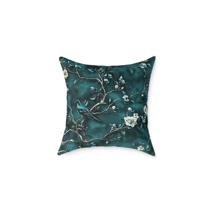 Blue Vine Chinoiseries 2 - Square Poly Canvas Pillow UK