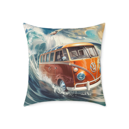 Surf Wagon - Square Poly Canvas Pillow - Australia