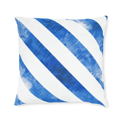Ice Blue Stripes - Square Pillow - UK