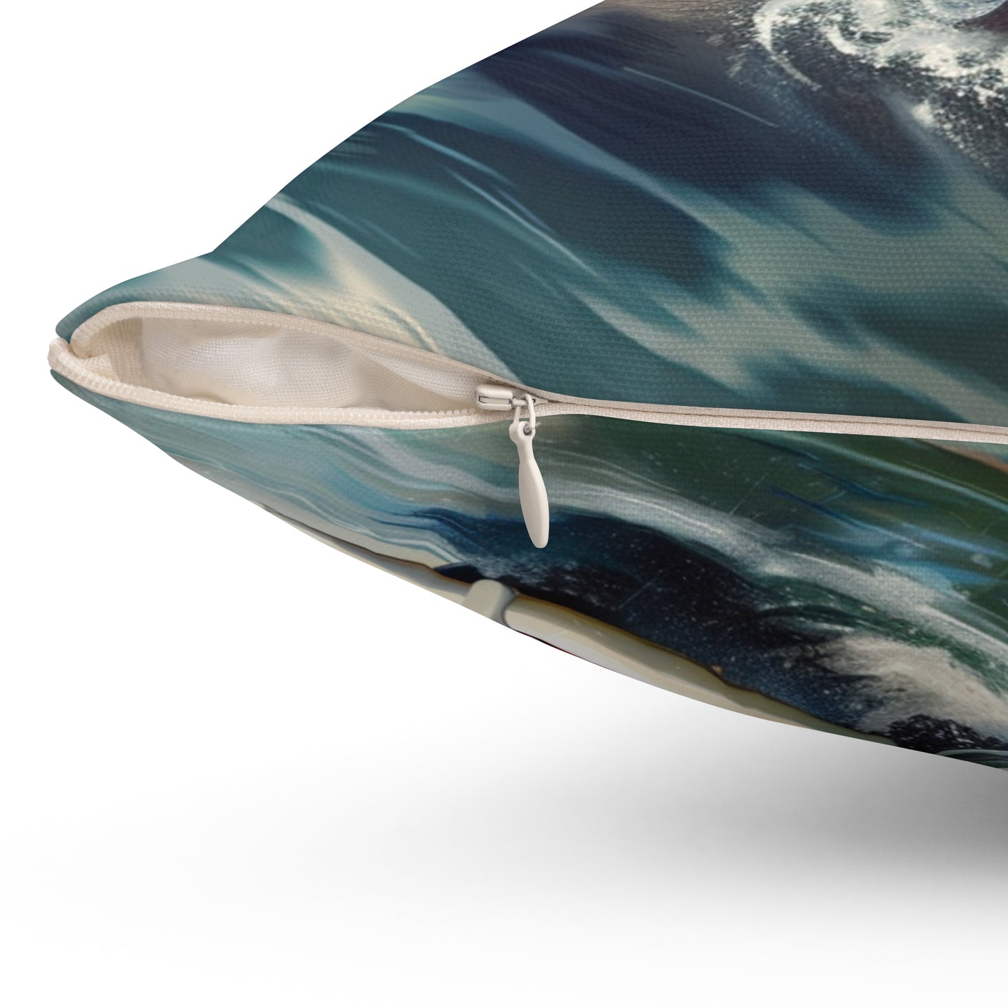 Surf Wagon - Spun Polyester Square Pillow - USA