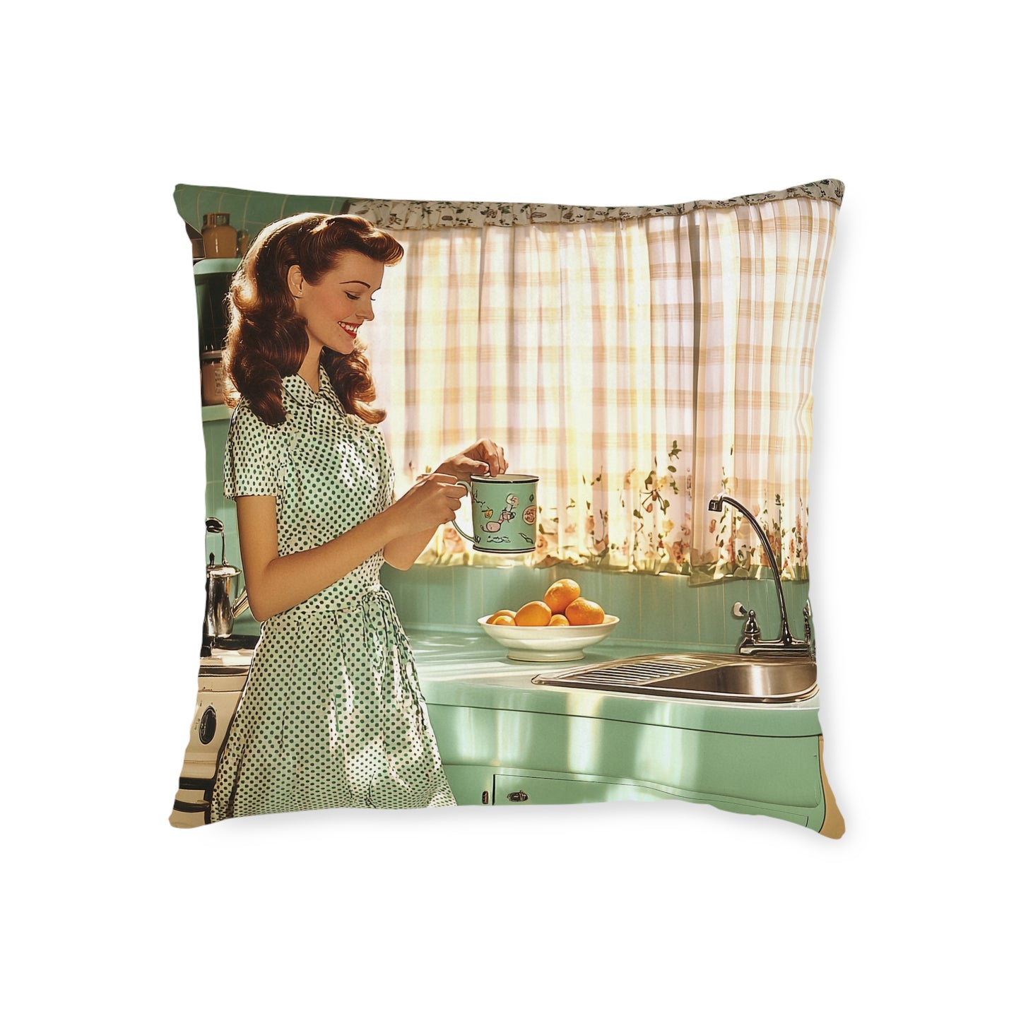 1950s Americana - Square Pillow - UK