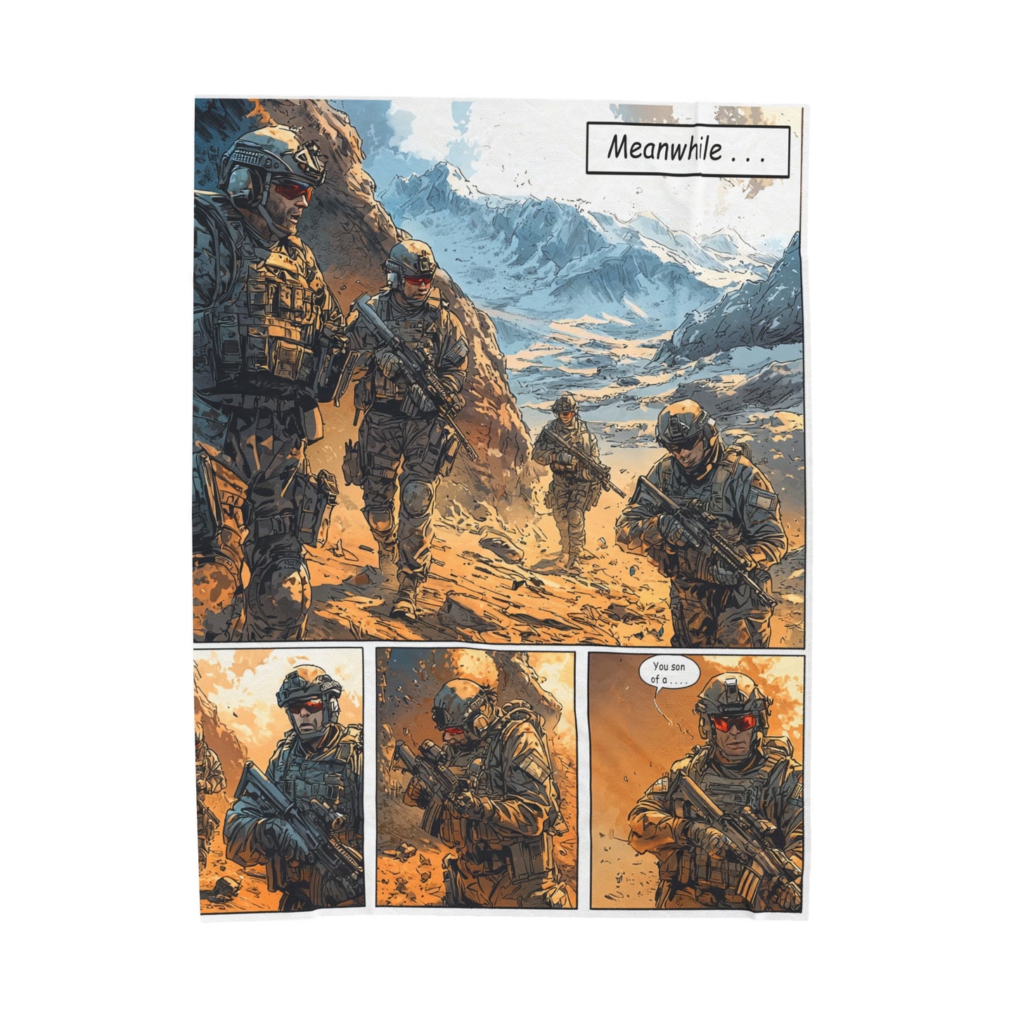 Special Forces Comic Cover 3 - Velveteen Plush Blanket USA