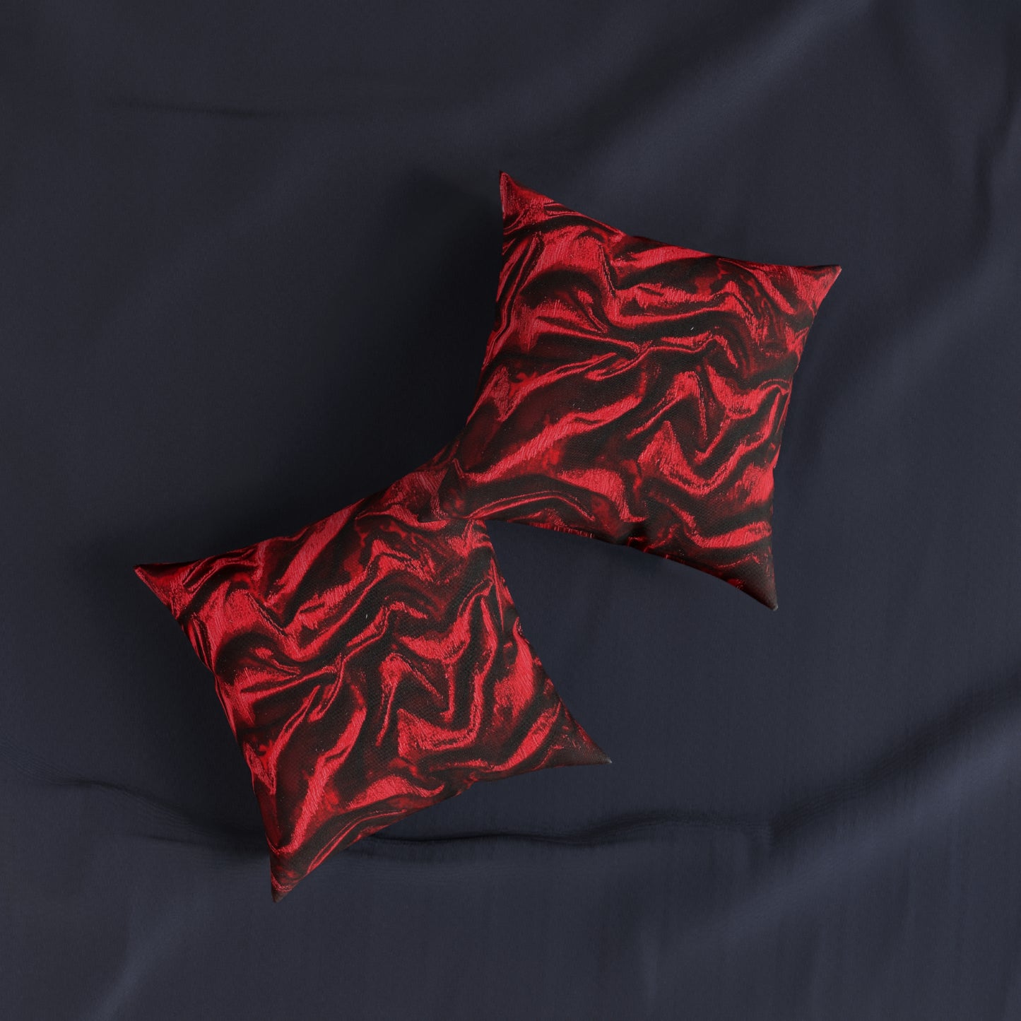 Luxurious Red Velvet Effect Square Pillow - UK