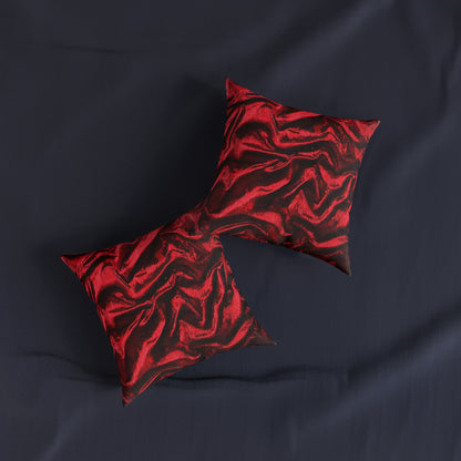 Luxurious Red Velvet Effect Square Pillow - UK