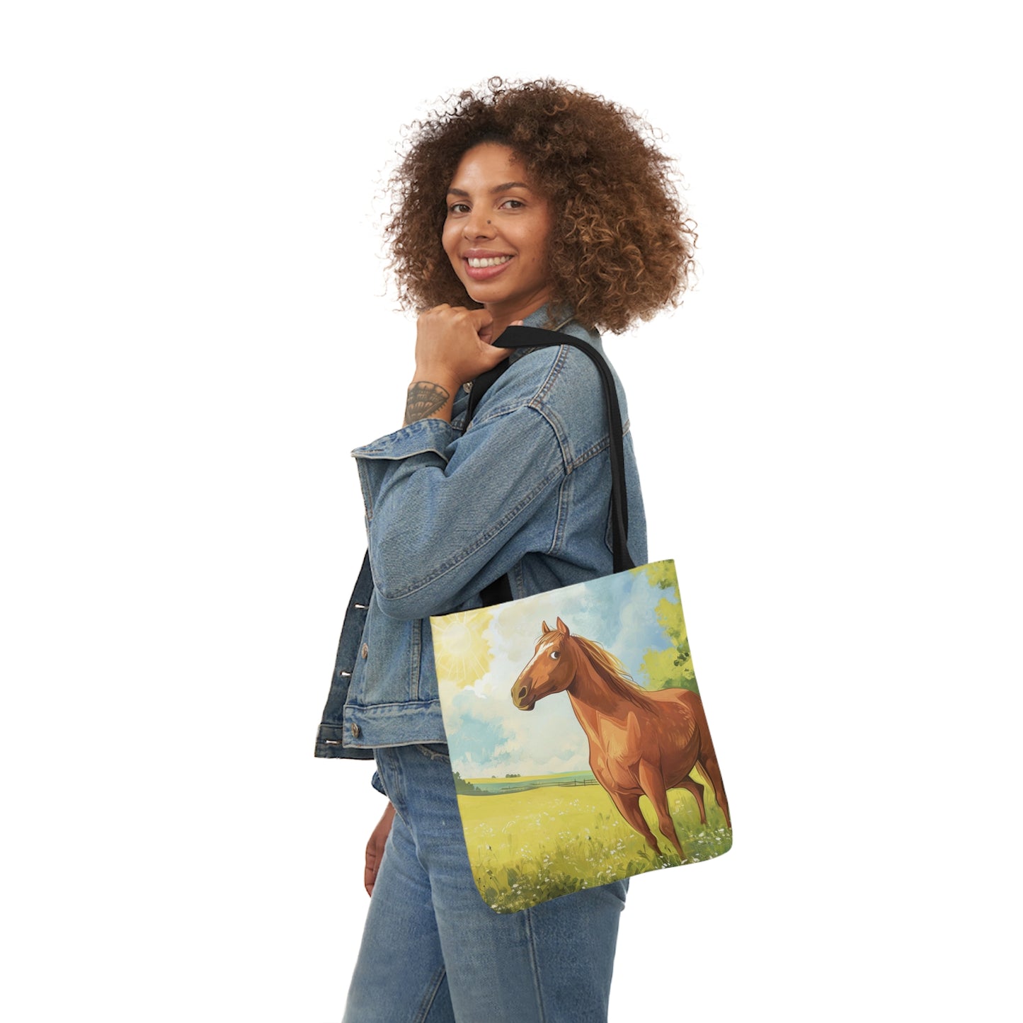 Horse #1 Polyester Canvas Tote Bag (AOP)