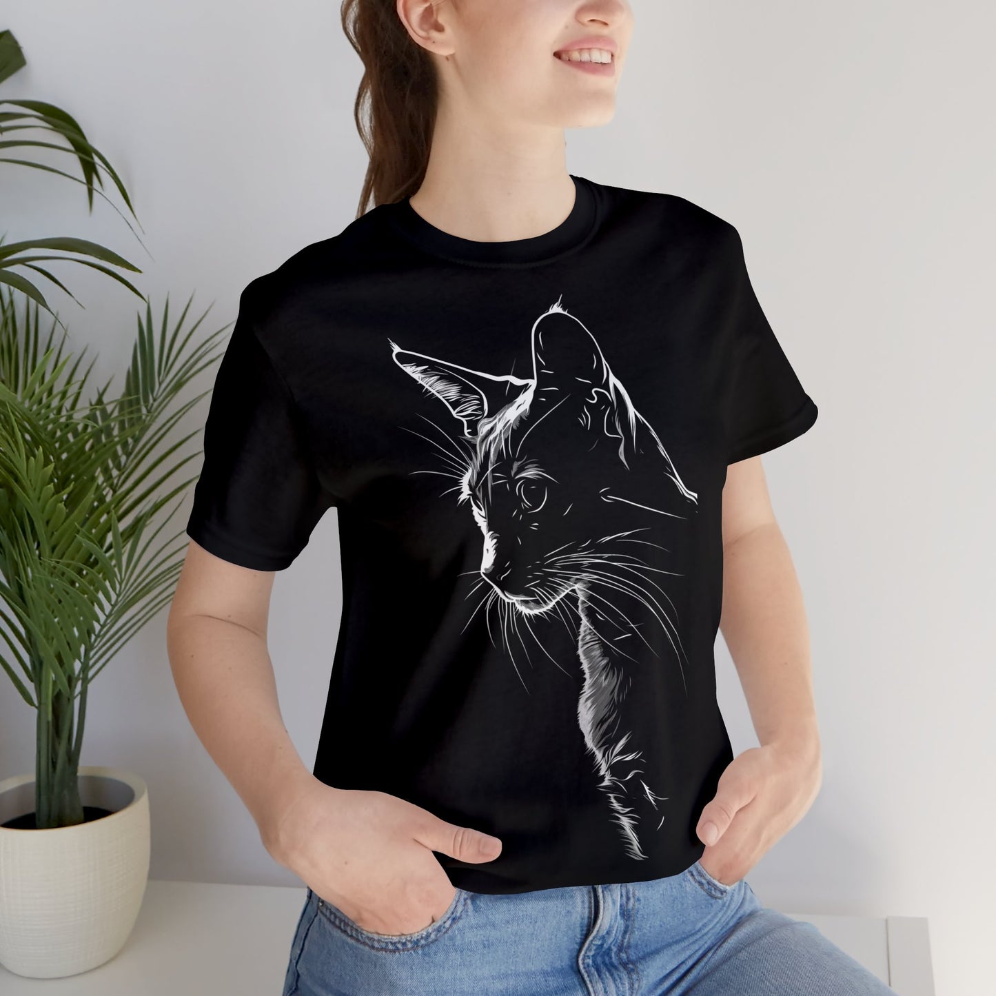 Cat Silhouette  #4 - Unisex Jersey Short Sleeve Tee
