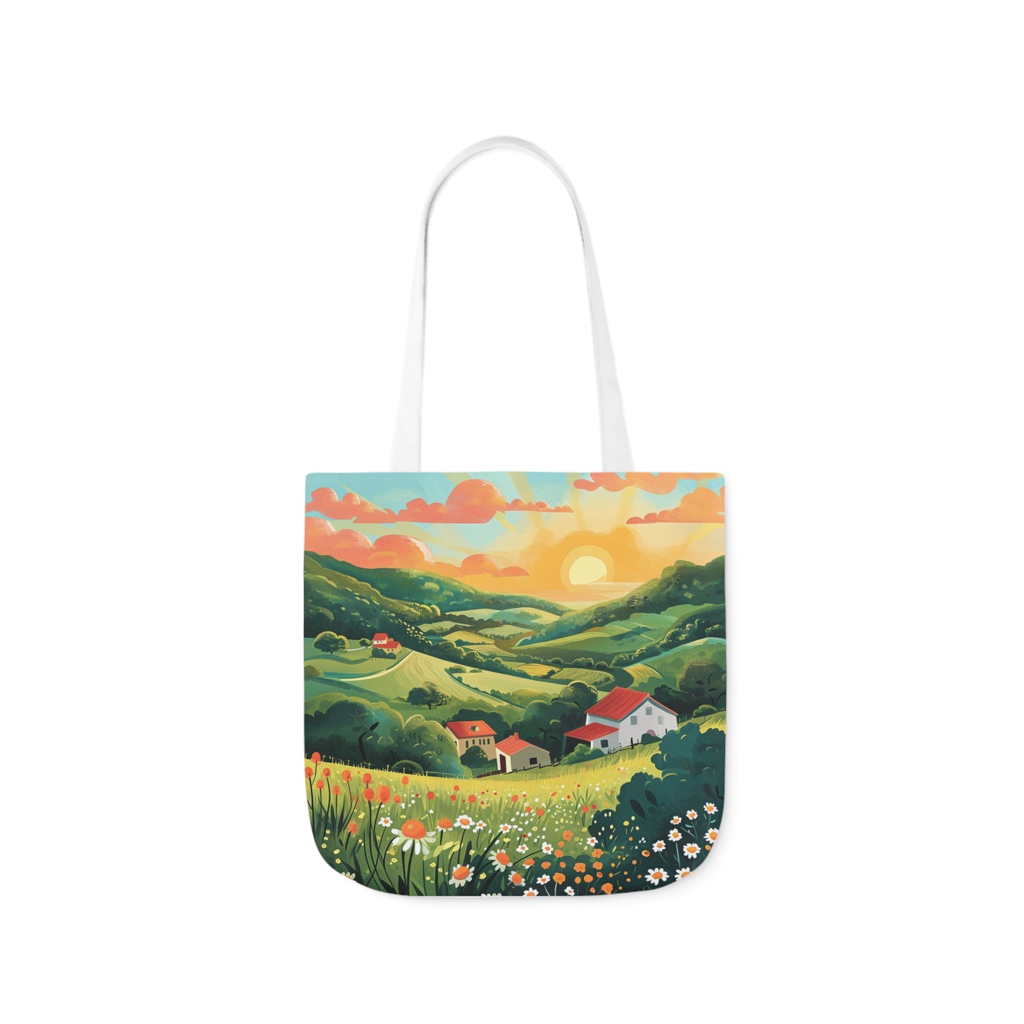 Sunrise In The Countryside #1 - Polyester Canvas Tote Bag (AOP)