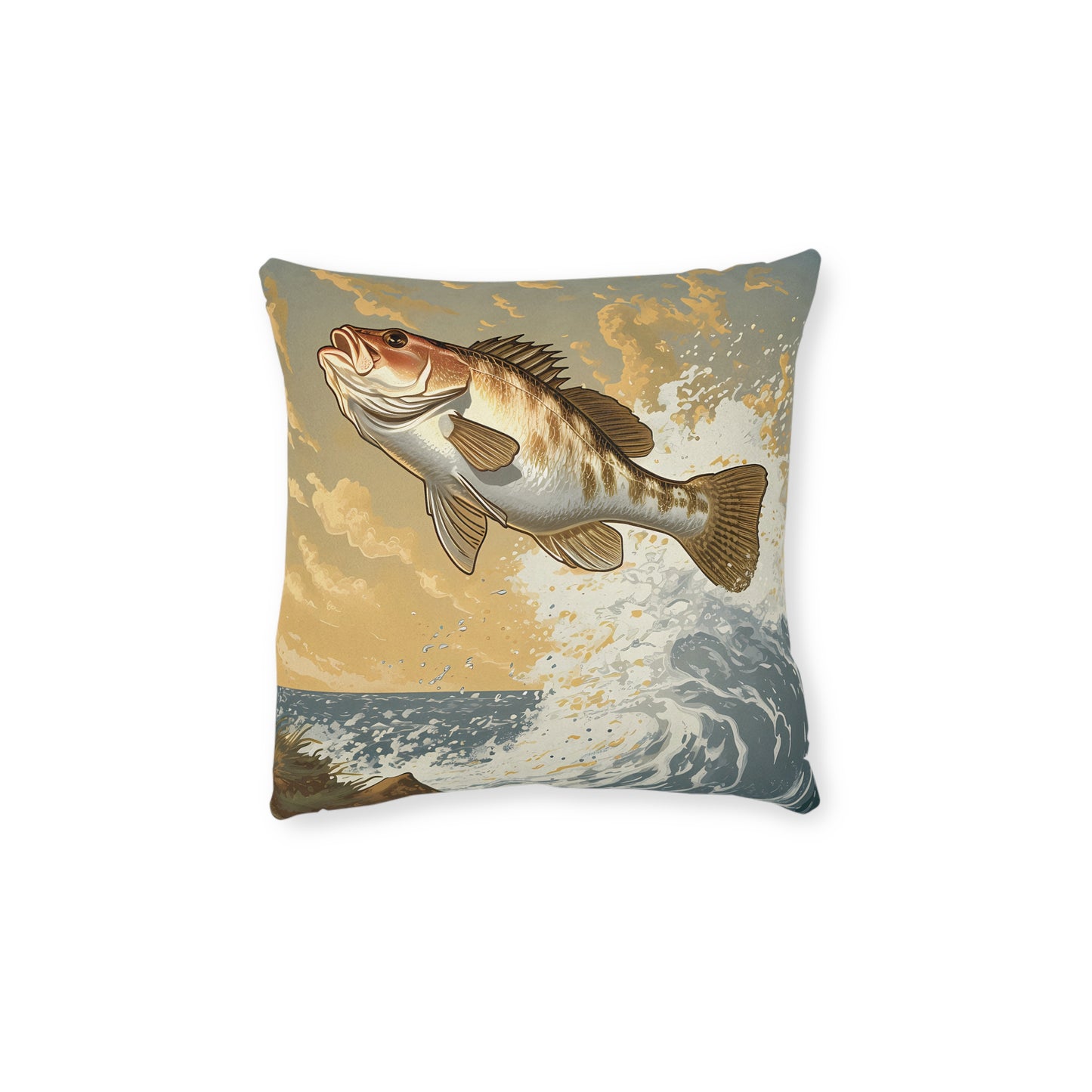 Fish Jumping - Square Pillow - UK