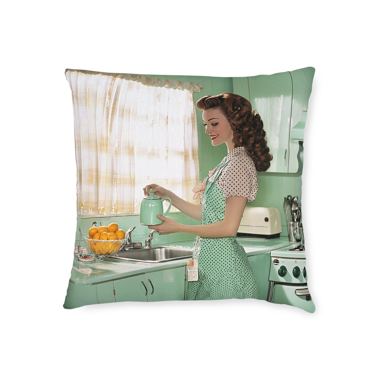 1950s Americana - Square Pillow - UK