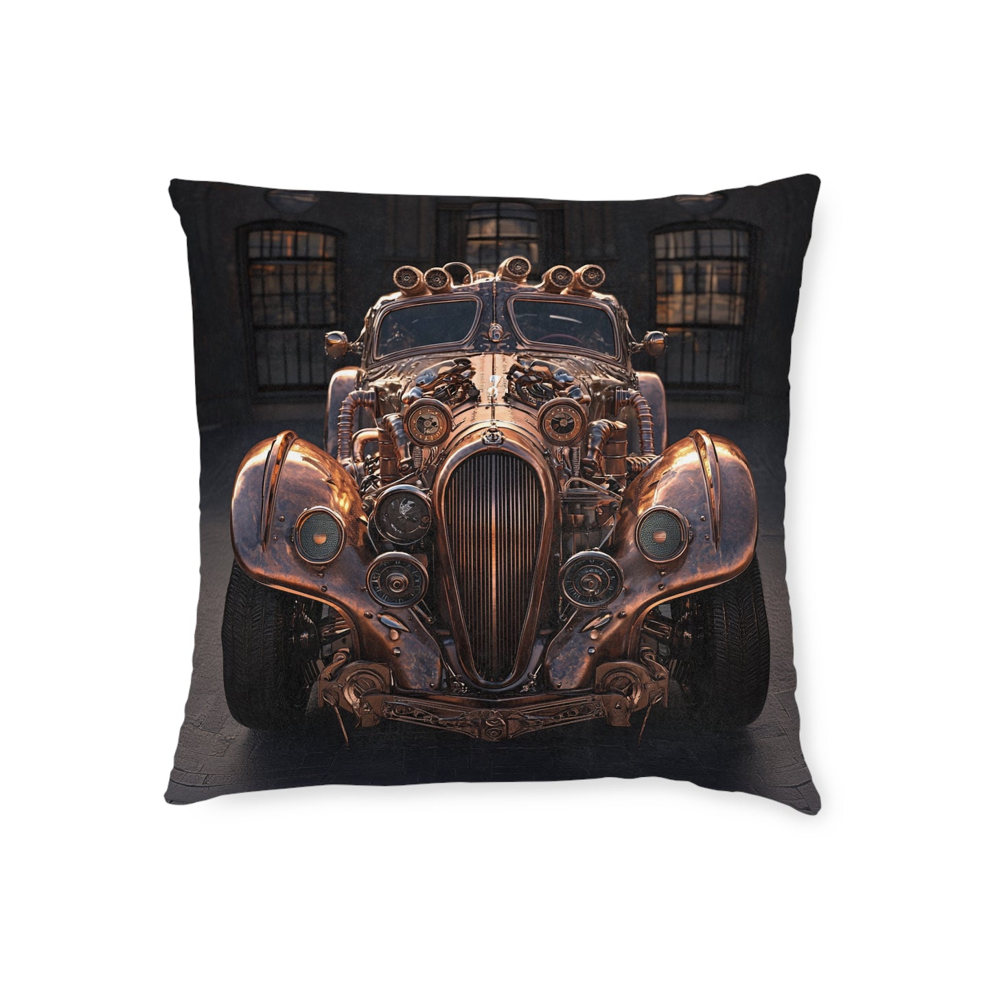 Industrial-Style Car - Square Cushion - Steampunk Home Decor UK