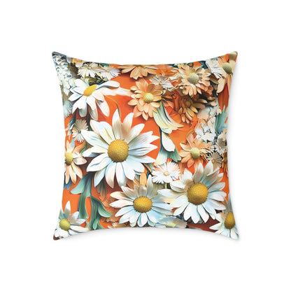 **Daisy Chinoiseries - Square Poly Canvas Pillow UK