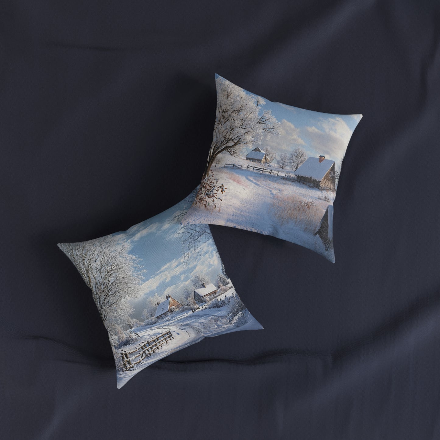 Winter in The Countryside - Square Cushion  - UK