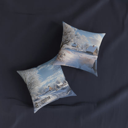 Winter in The Countryside - Square Cushion  - UK