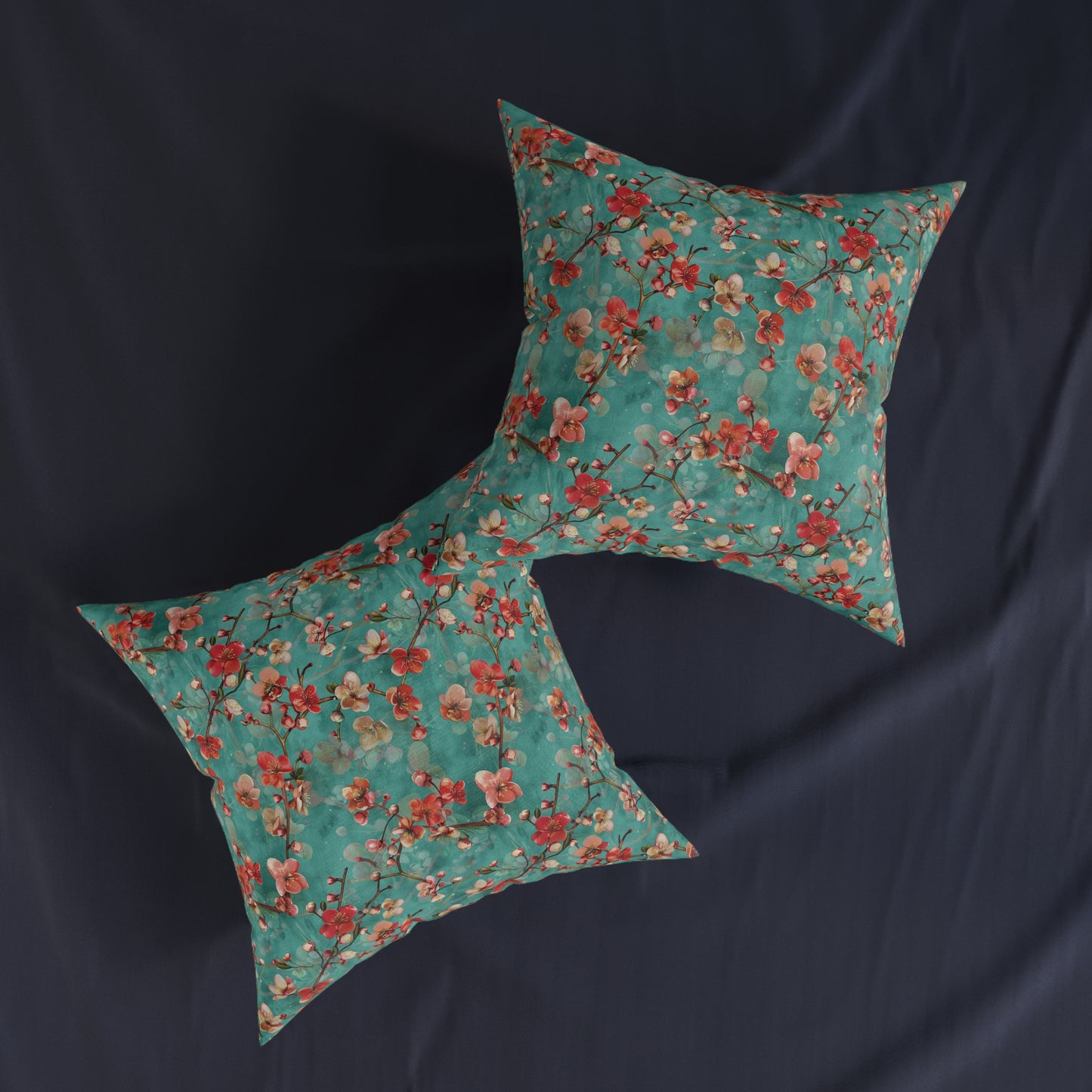 Turquoise Chinoiseries - Square Pillow - UK