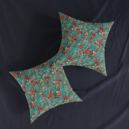Turquoise Chinoiseries - Square Pillow - UK