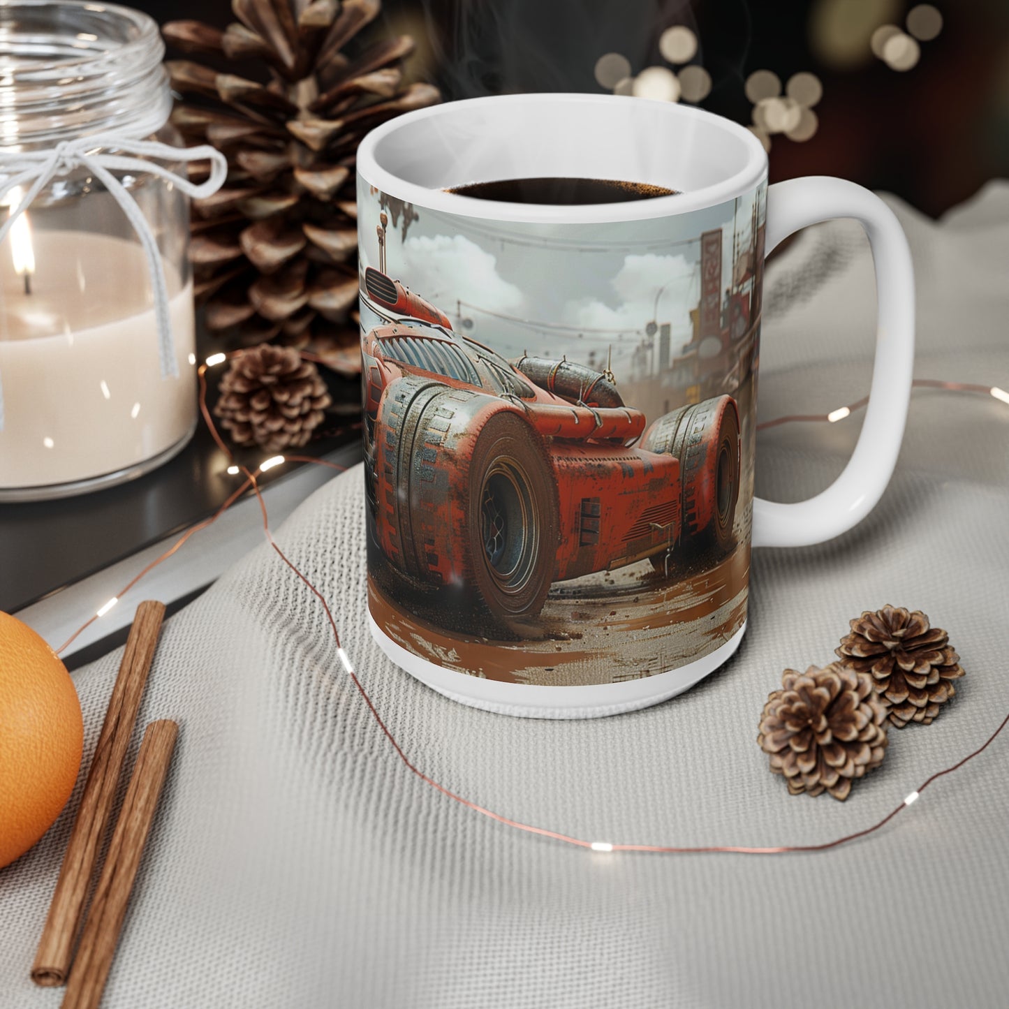 Futuristic Car 3 Ceramic Coffee Cups, 11oz, 15oz - UK