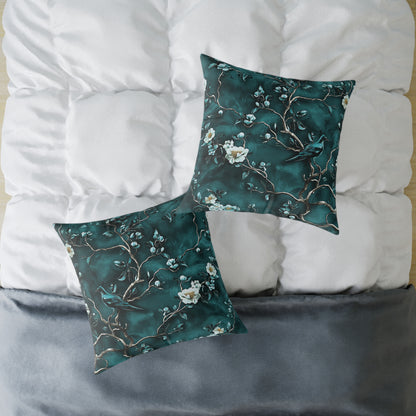 Blue Vine Chinoiseries 2 - Square Poly Canvas Pillow UK
