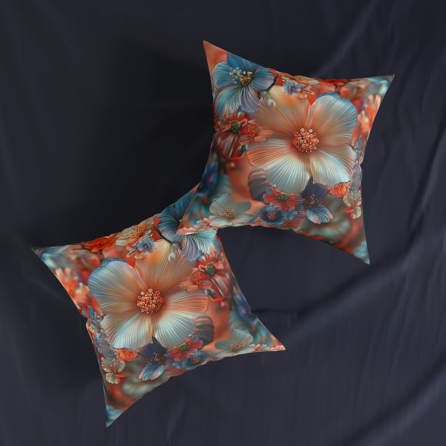 **3D Pretty Flowers - Square Pillow - UK