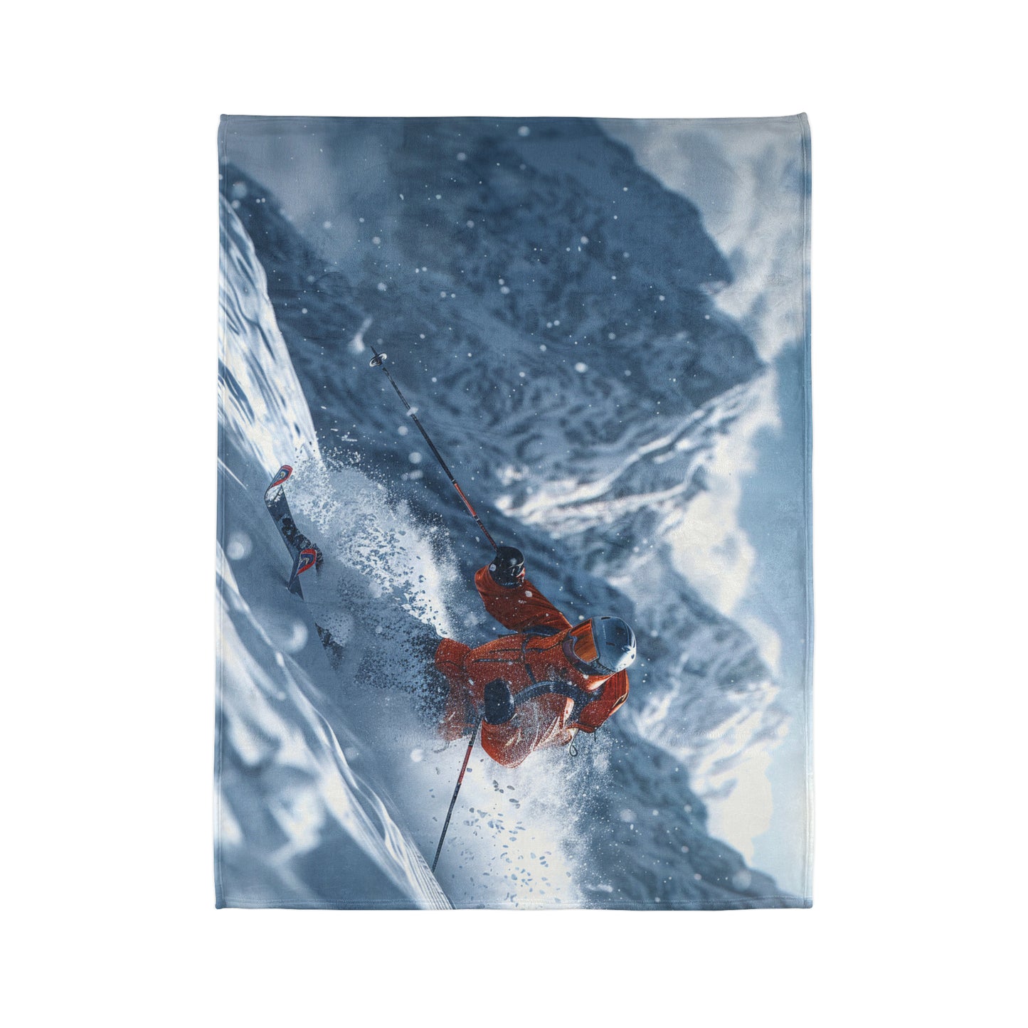 Downhill Skier #3 - Soft Polyester Blanket