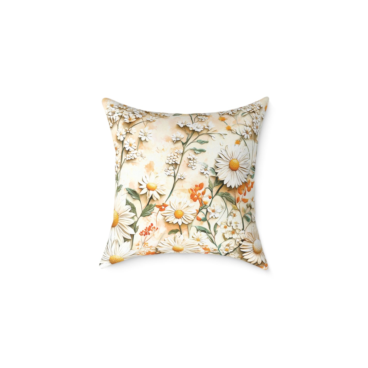 **Flowers Chinoiseries 3 - Square Poly Canvas Pillow UK