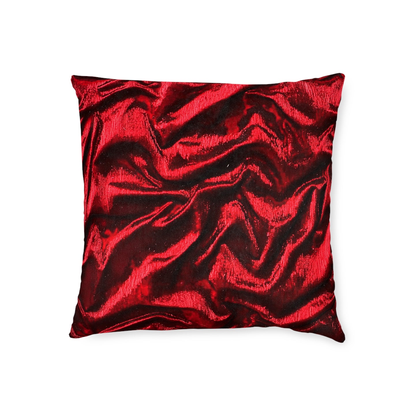 Luxurious Red Velvet Effect Square Pillow - UK