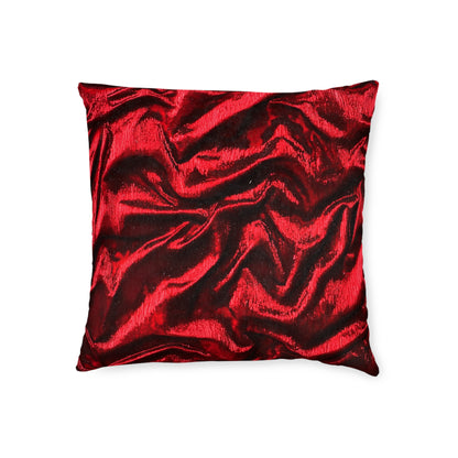 Luxurious Red Velvet Effect Square Pillow - UK