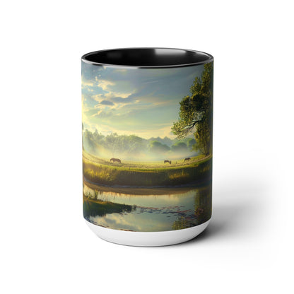 Countryside Scene - Two-Tone Coffee Mugs, 15oz USA