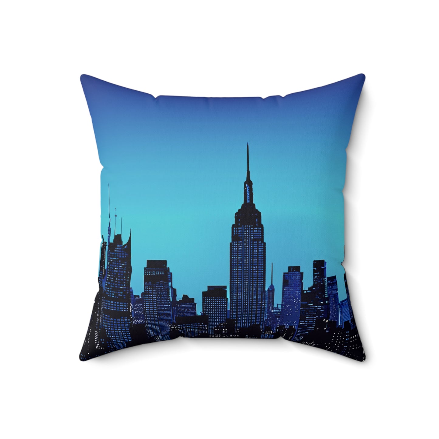Night Cityscape - Spun Polyester Square Pillow - USA