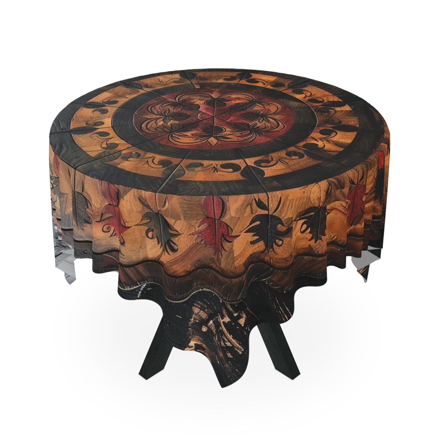 Rustic Wooden Roulette Effect 3 Tablecloth - Vintage Style for Dining & Celebrations USA