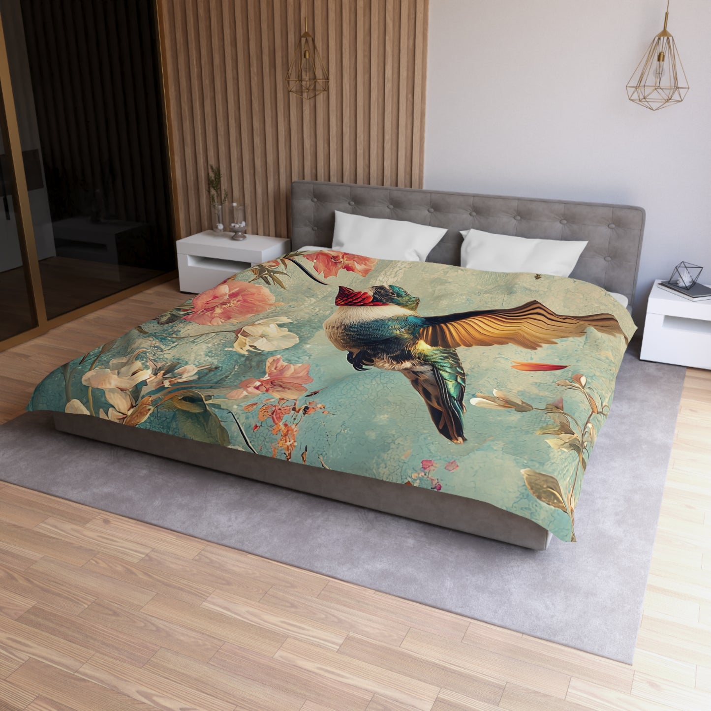 Beautiful Hummingbird  - Microfiber Duvet Cover USA and UK