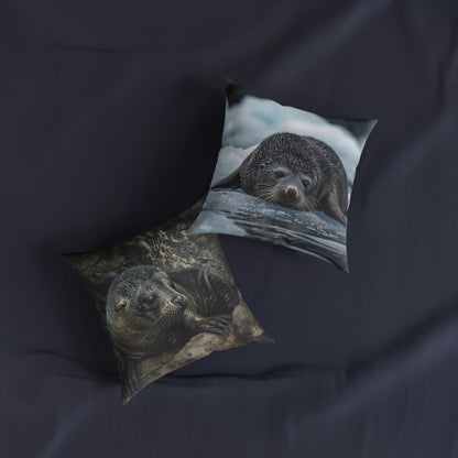 Cute Fur Seal Design Square Pillow - Perfect for Ocean Lovers UK