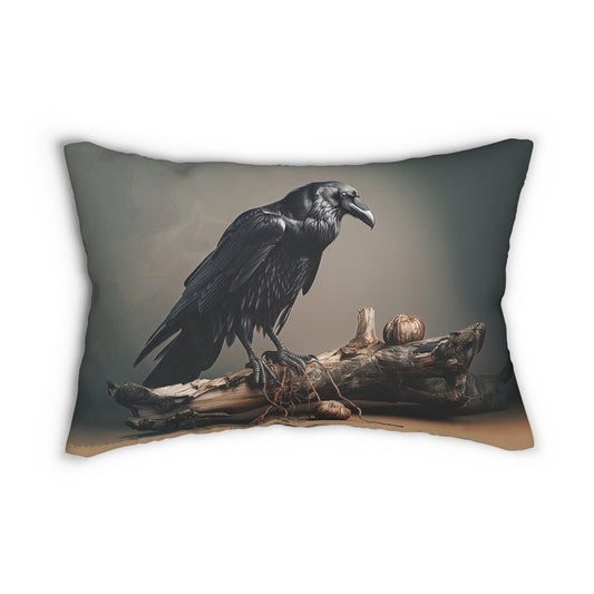 Crow - Spun Polyester Lumbar Pillow - USA