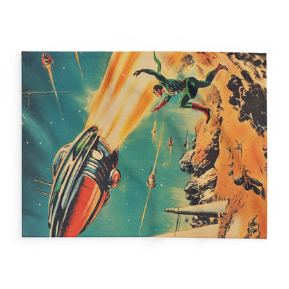 Retro Space Adventure Fleece Blanket 6 - Cosy Gift for Sci-Fi Lovers UK