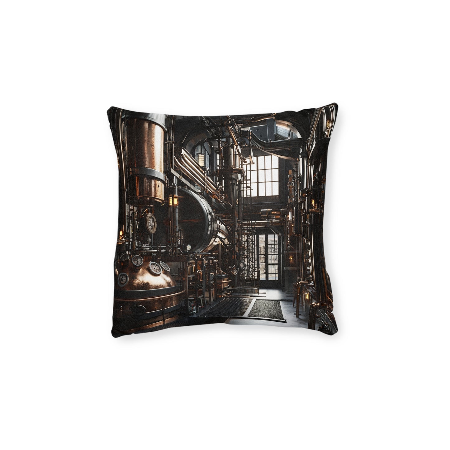 Industrial-Style Square Cushion - Steampunk Home Decor UK