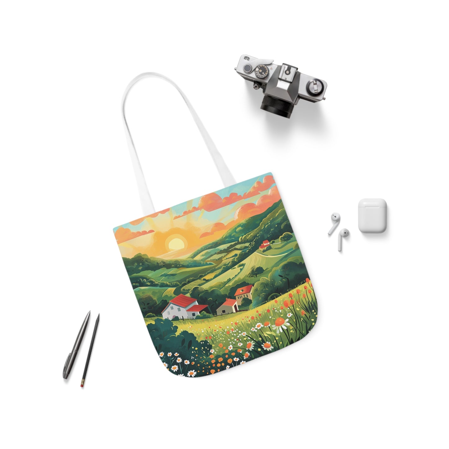 Sunrise In The Countryside #1 - Polyester Canvas Tote Bag (AOP)