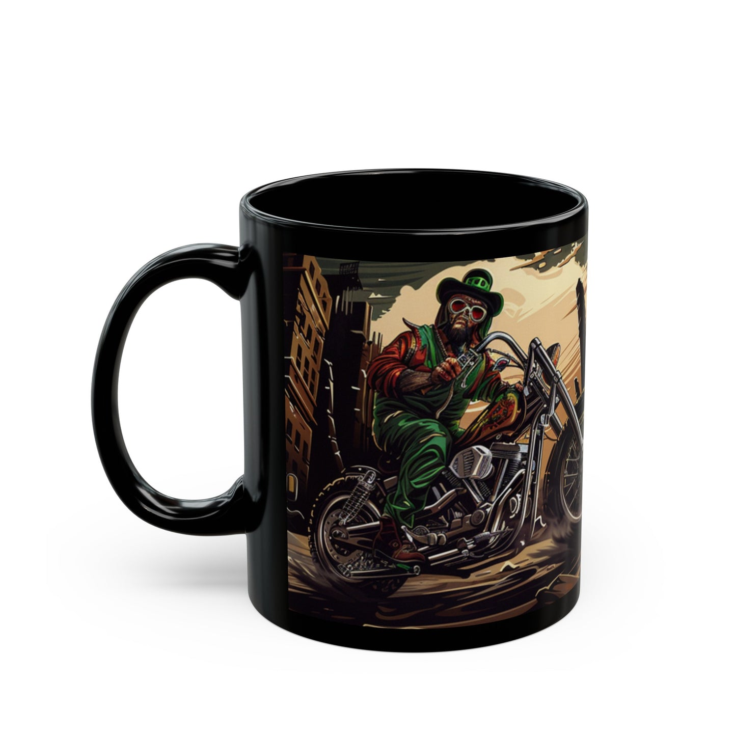 Bobber Biker  - Black Mug (11oz)  UK