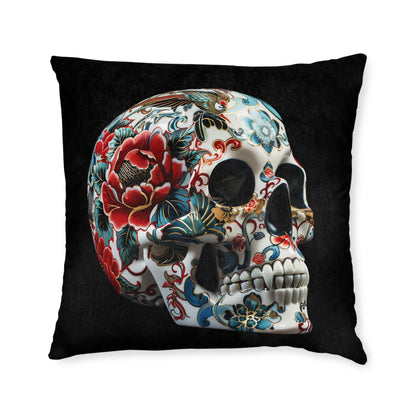 Floral Skull - Square Pillow - UK