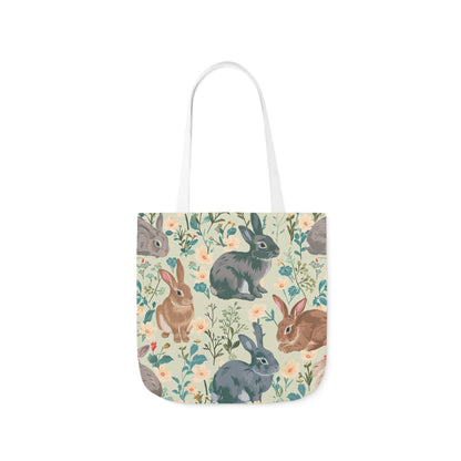 Rabbit Design Polyester Canvas Tote Bag (AOP)